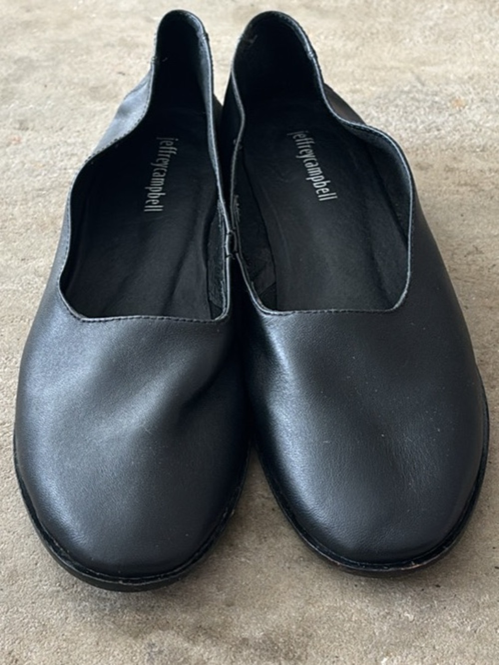 Jeffrey Campbell Black Leather Flats size 9